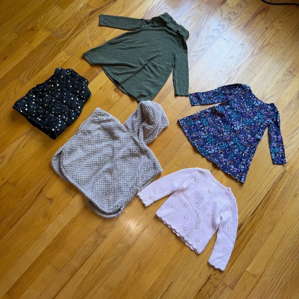 Curated Fall Winter Toddler Girls 2T Bundle 5pc Lot Dress Vest Poncho Cardigan